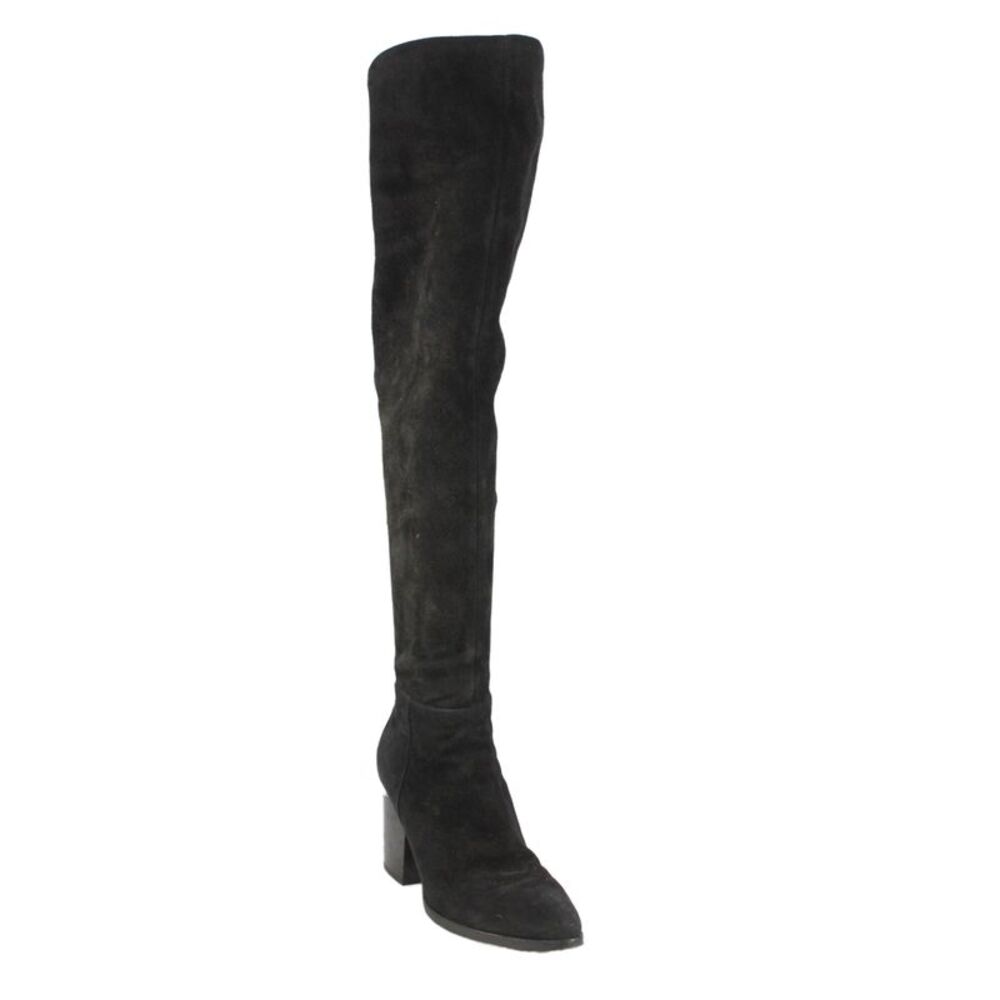 Alexander Wang Womens Suede Zip Pointed Toe Knee High Boots Black Size EUR 37.5